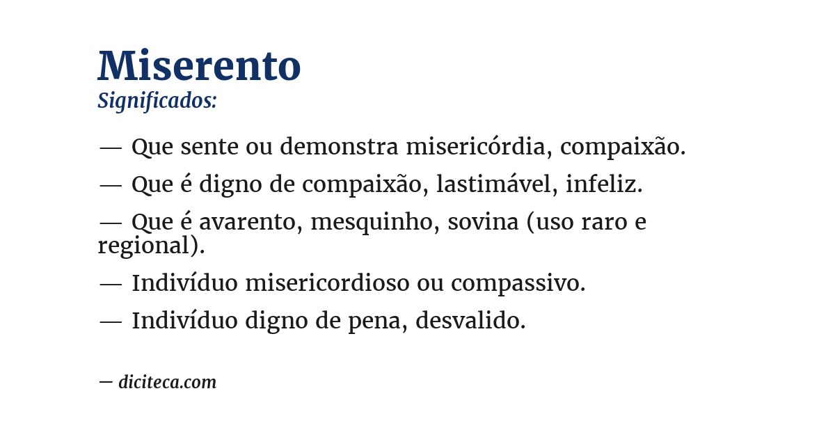 Significado de miserento