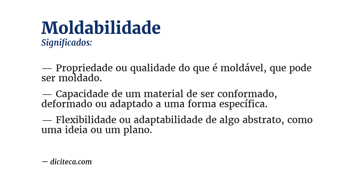 Significado de moldabilidade