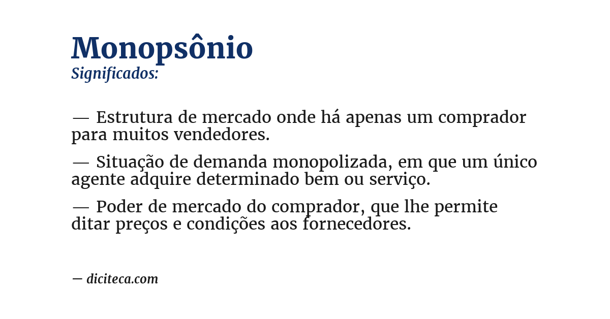 Significado de monopsônio