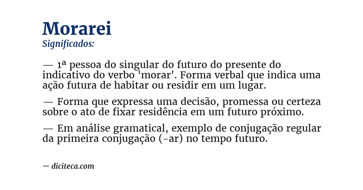 Significado de morarei