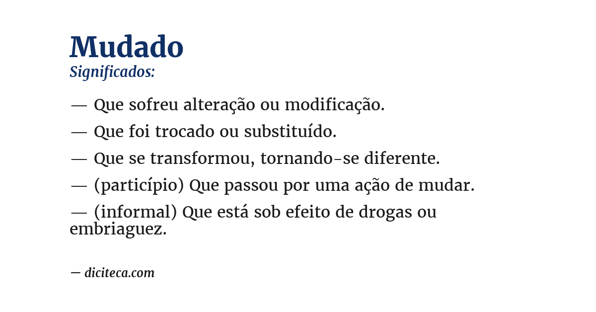 Significado de mudado