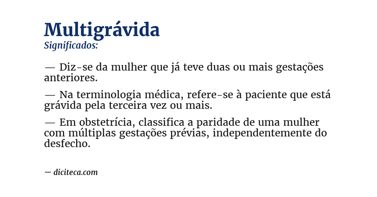 Significado de multigrávida