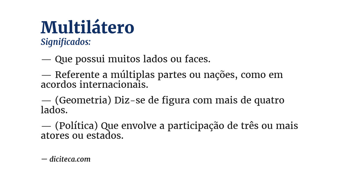 Significado de multilátero