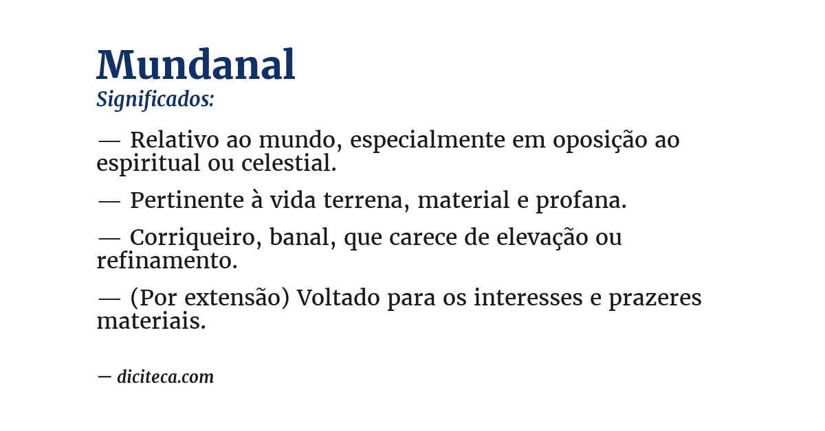 Significado de mundanal