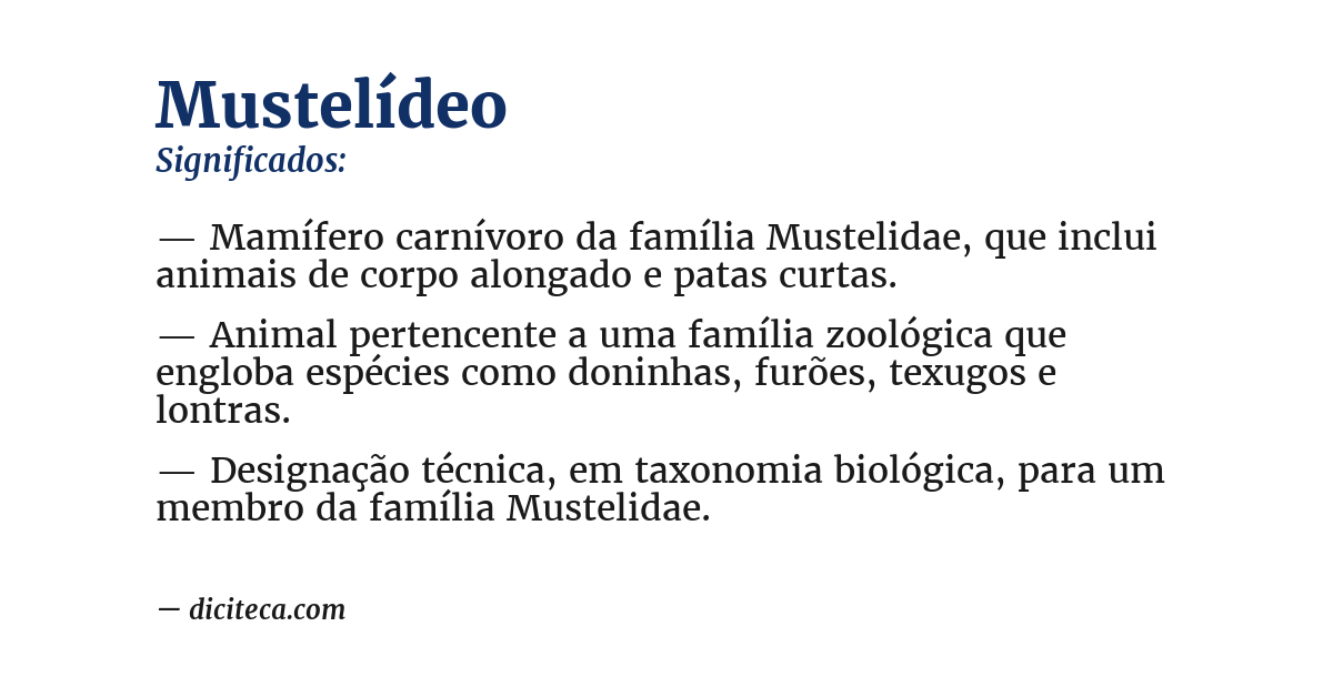 Significado de mustelídeo