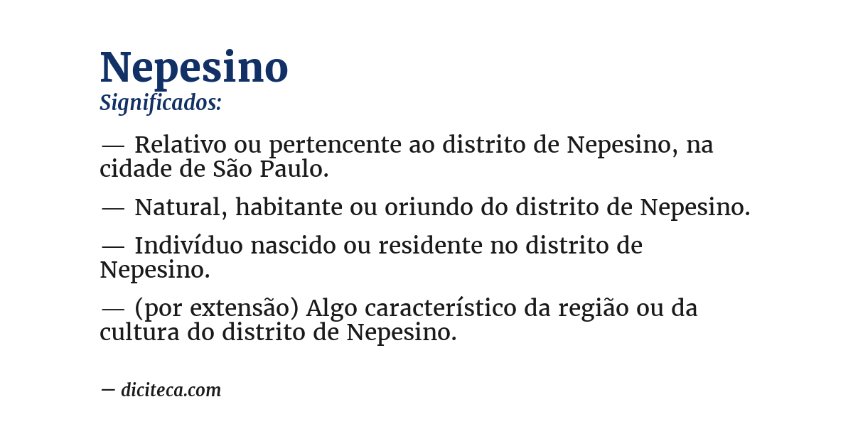 Significado de nepesino