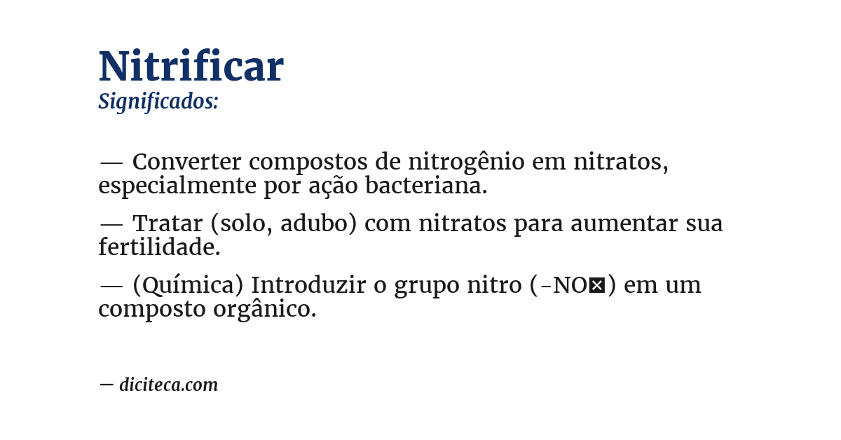 Significado de nitrificar