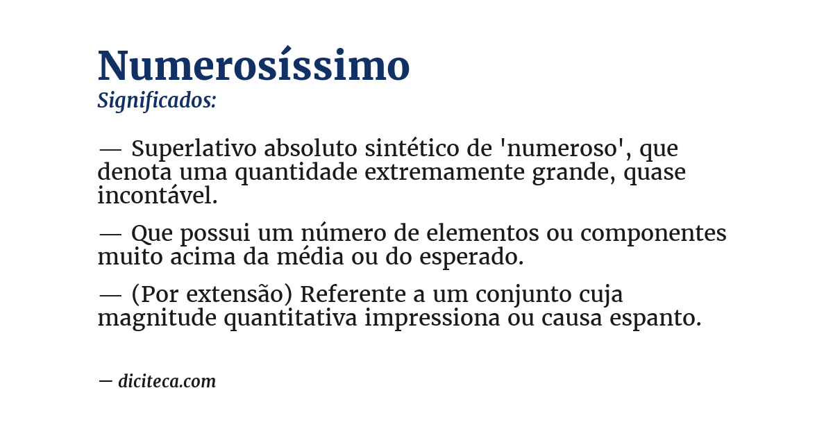 Significado de numerosíssimo