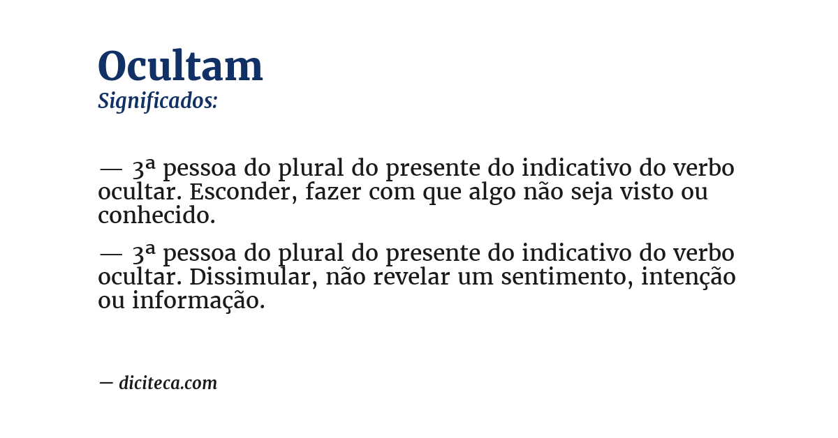 Significado de ocultam