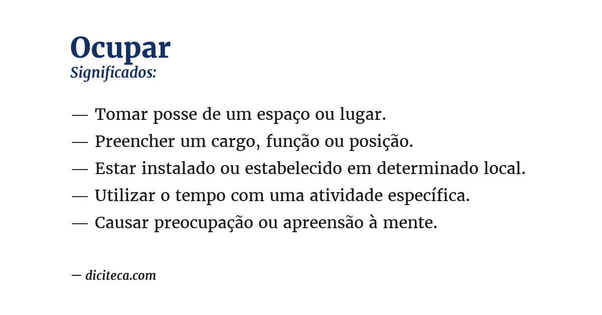 Significado de ocupar