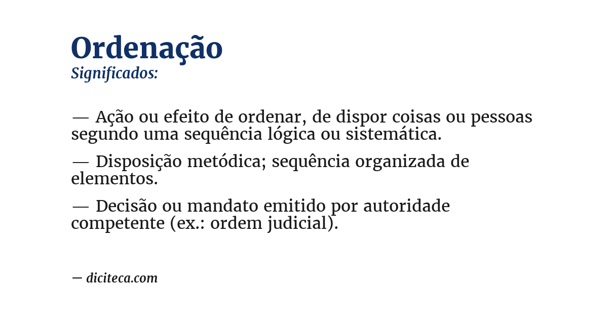 Significado de ordenação