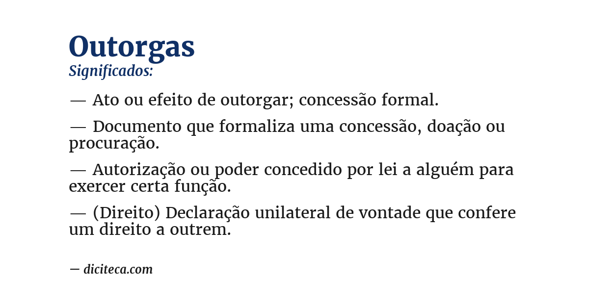 Significado de outorgas