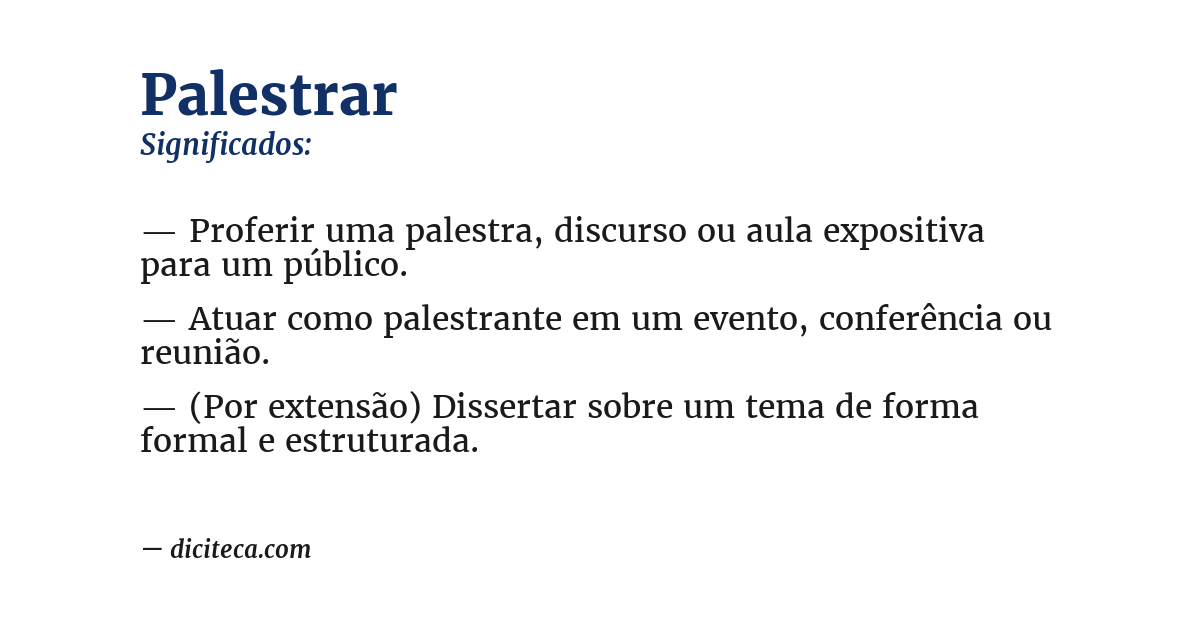 Significado de palestrar