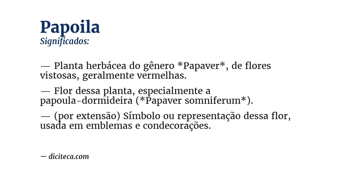 Significado de papoila