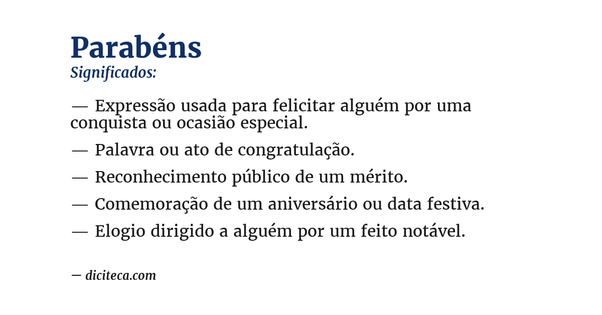 Significado de parabéns