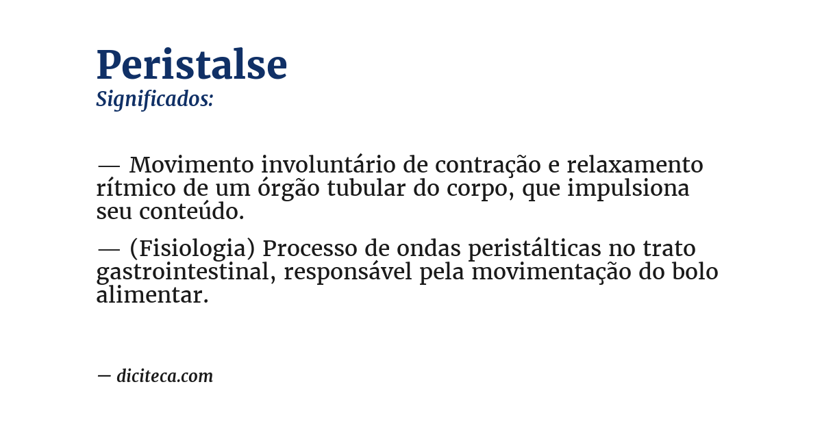 Significado de peristalse