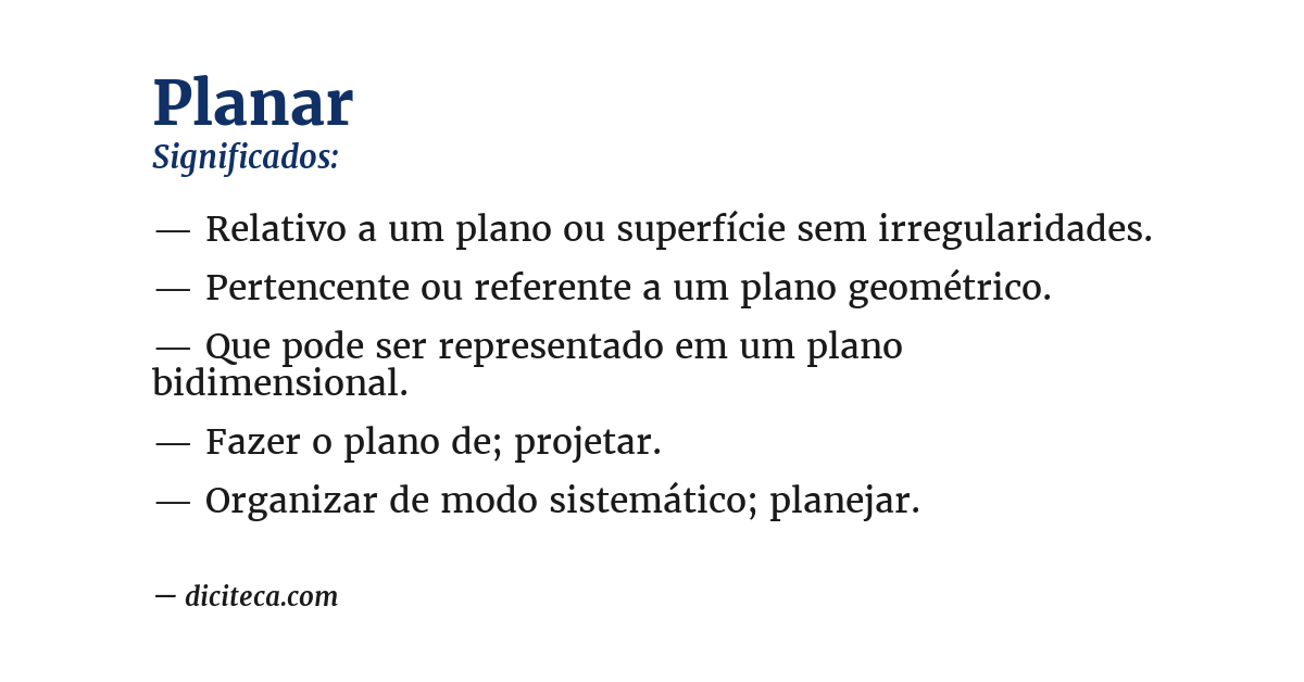 Significado de planar