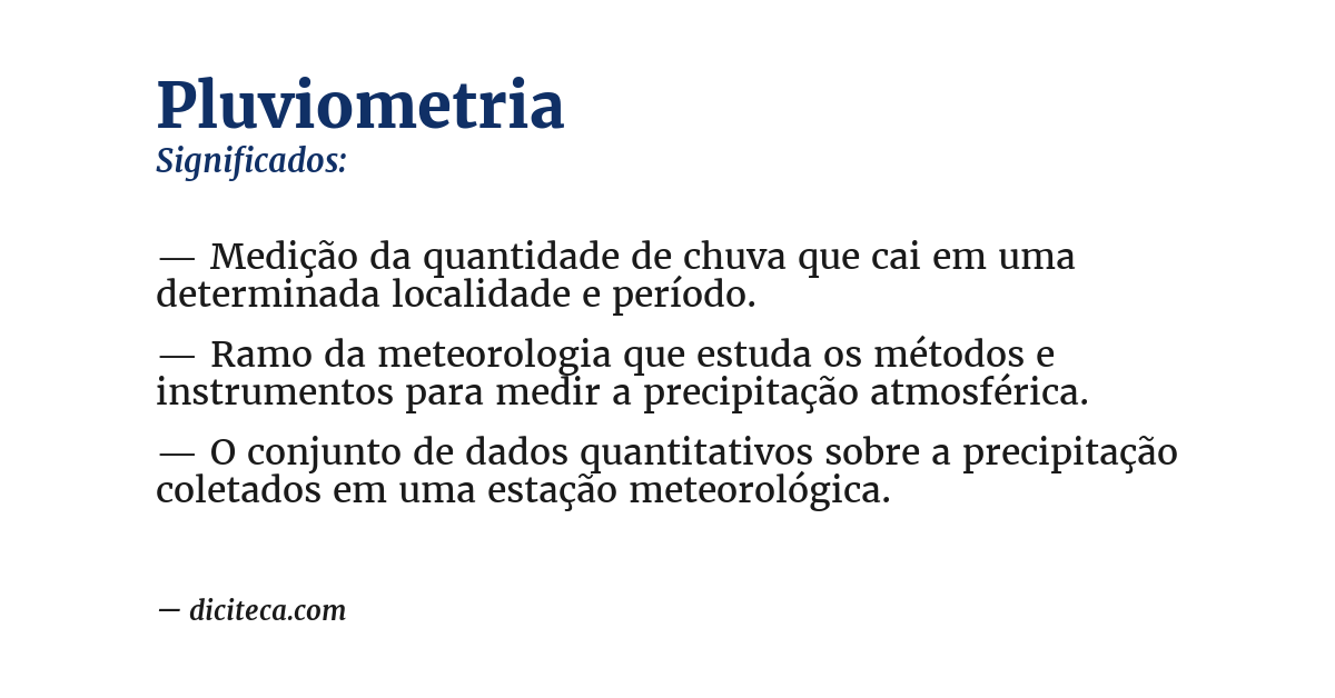 Significado de pluviometria