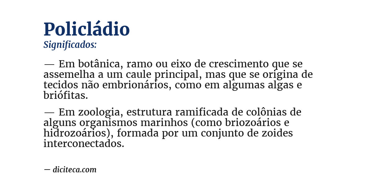Significado de policládio