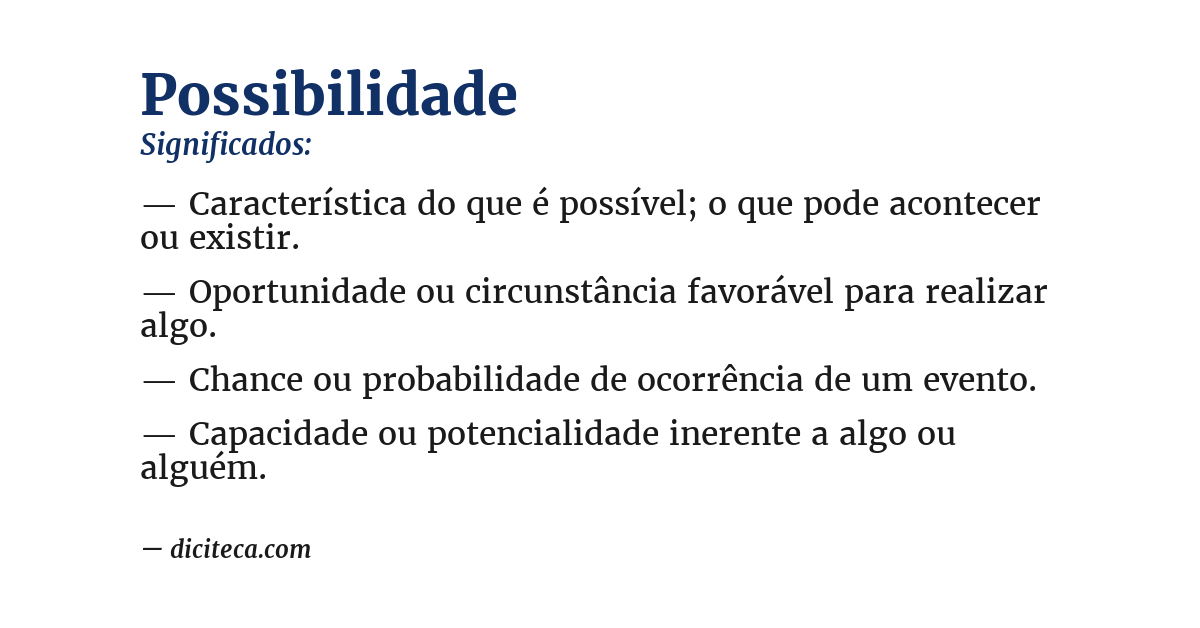 Significado de possibilidade