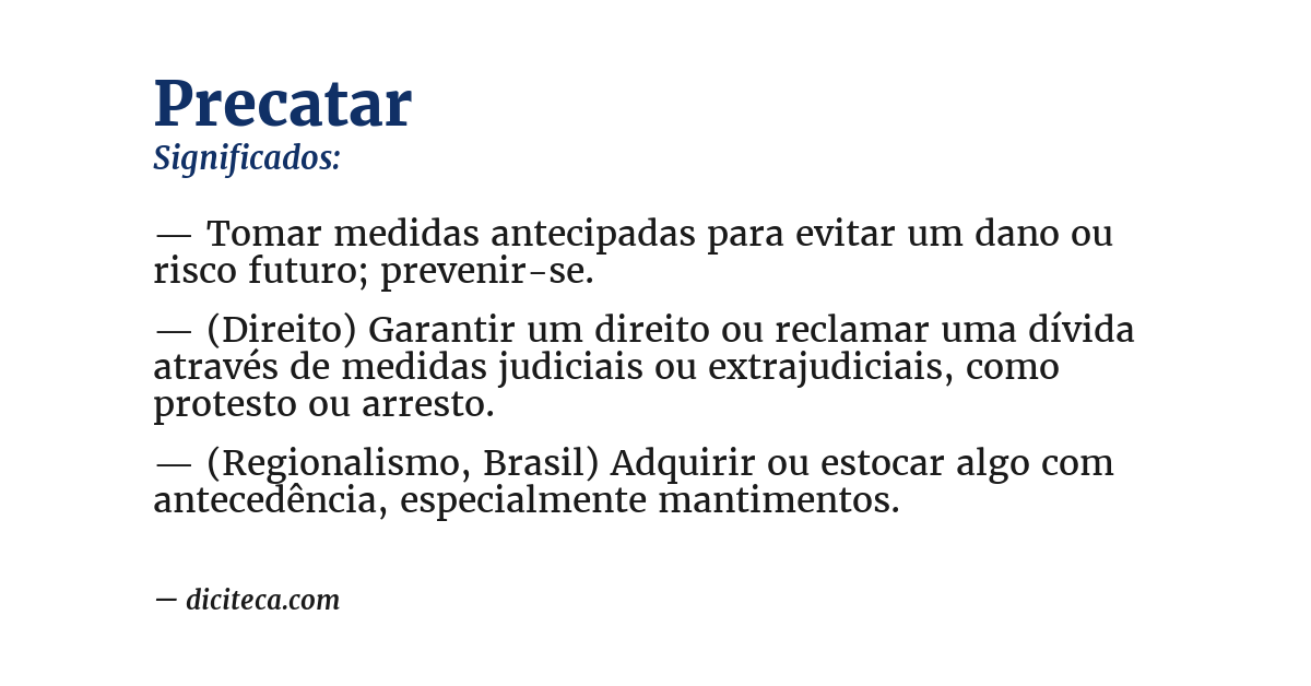 Significado de precatar