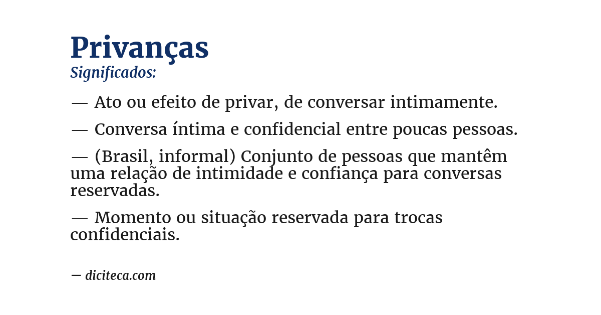 Significado de privanças