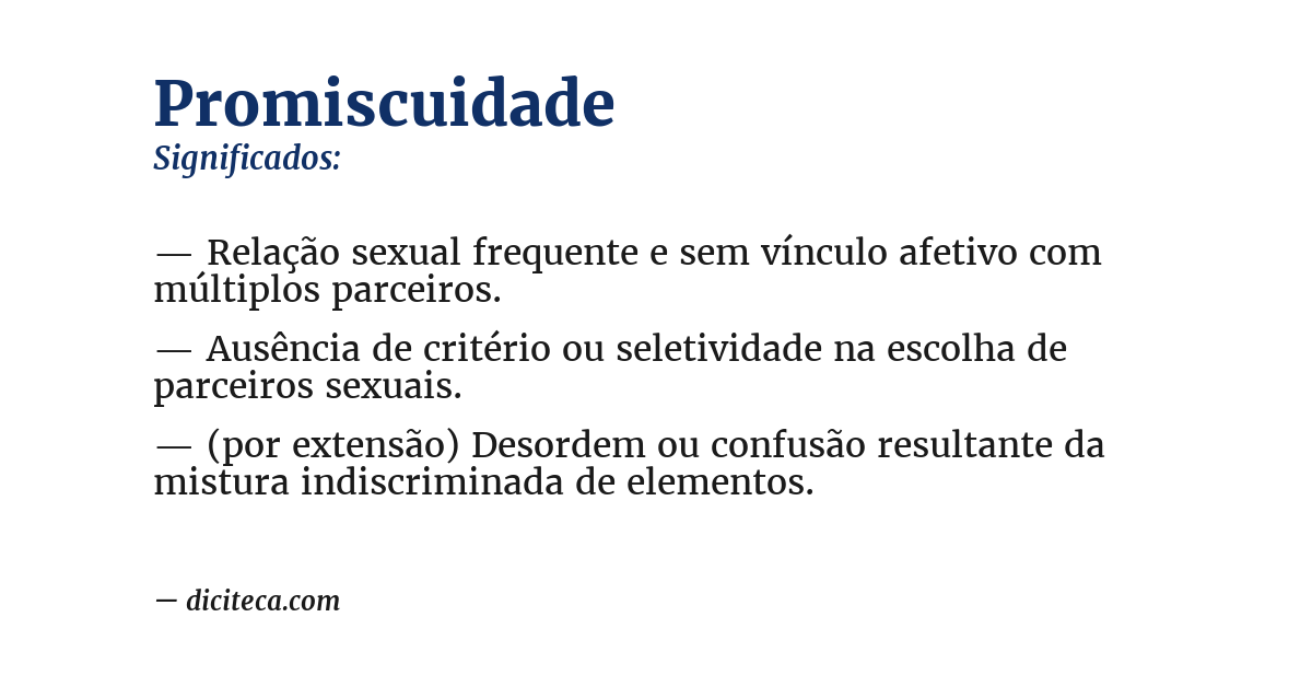 Significado de promiscuidade
