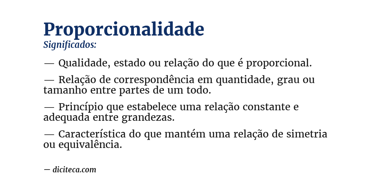 Significado de proporcionalidade