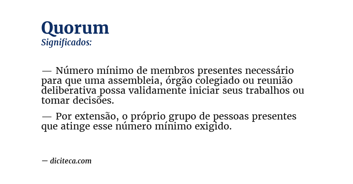 Significado de quorum