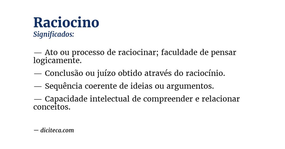 Significado de raciocino