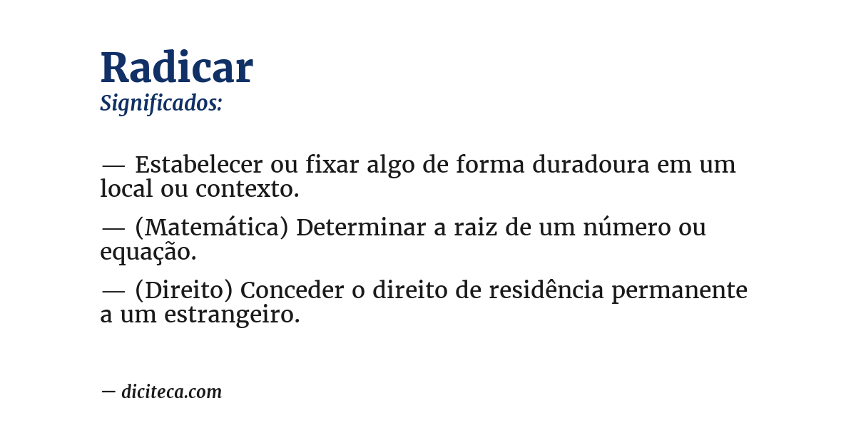 Significado de radicar