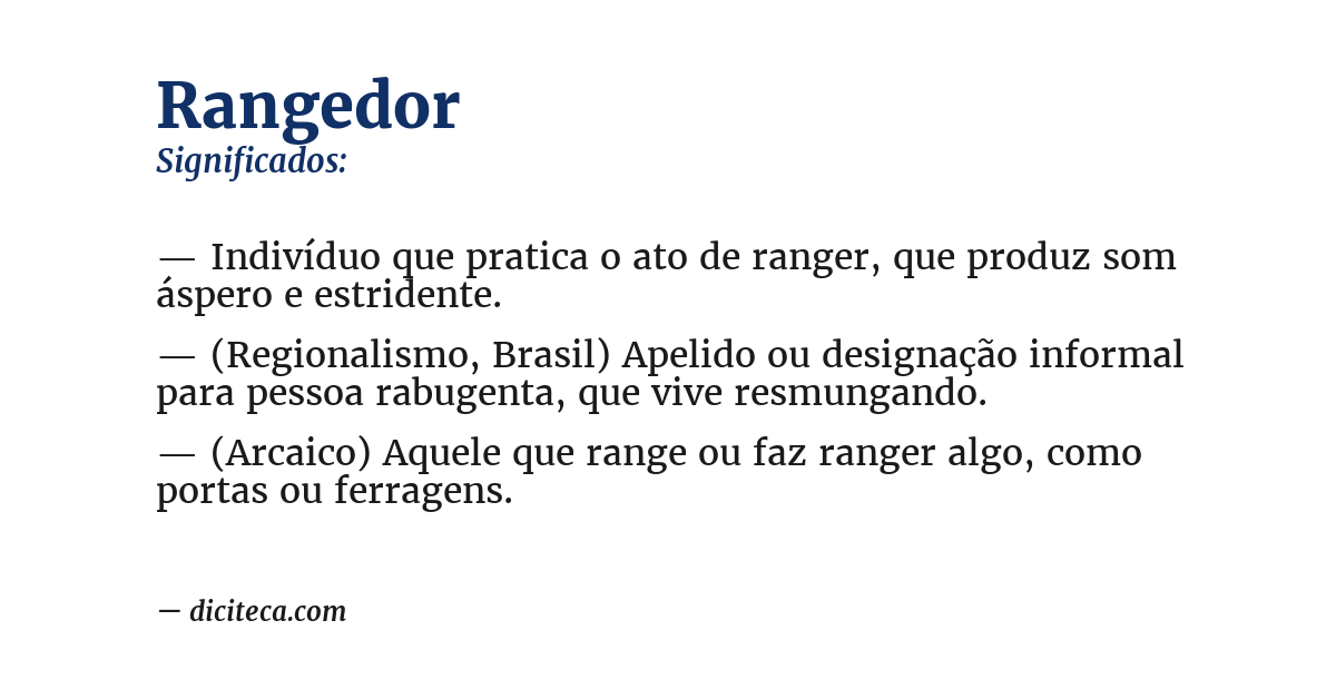 Significado de rangedor