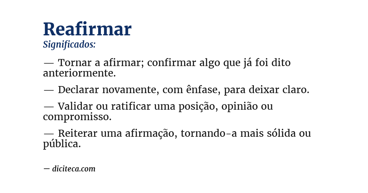 Significado de reafirmar