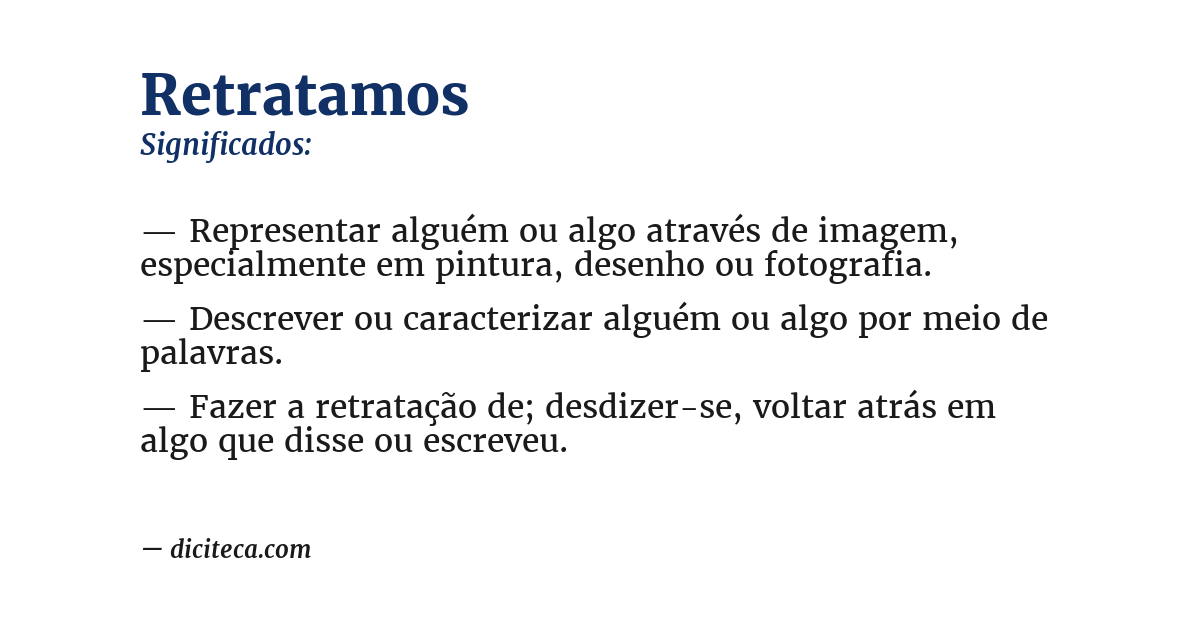 Significado de retratamos