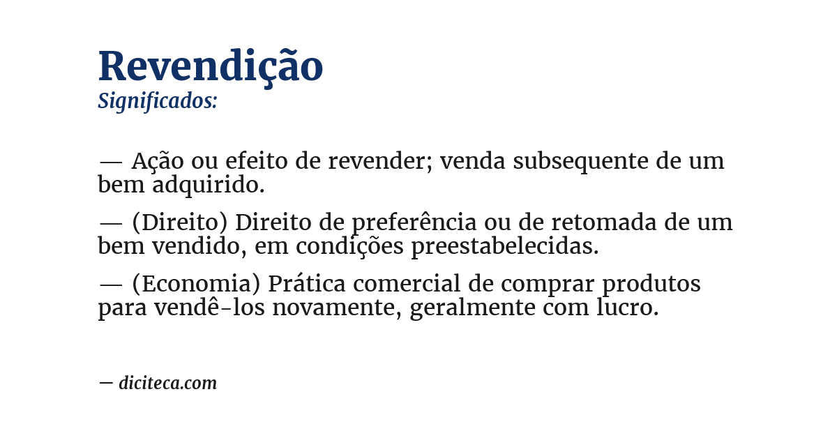 Significado de revendição