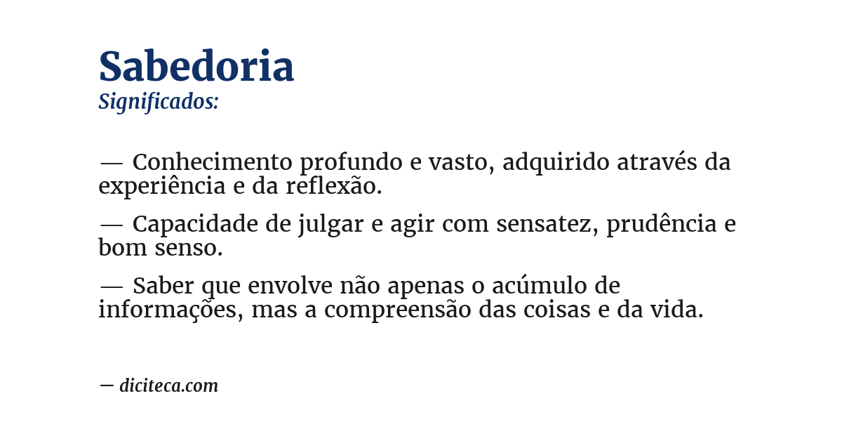 Significado de sabedoria