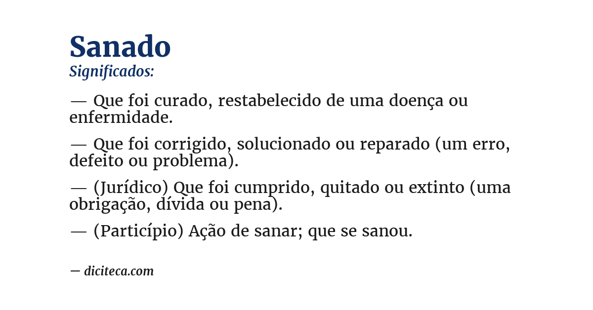 Significado de sanado