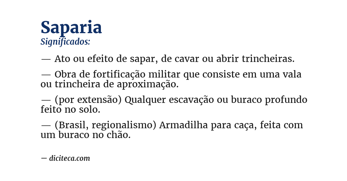 Significado de saparia