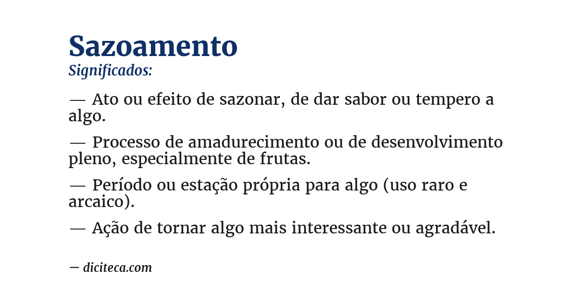 Significado de sazoamento