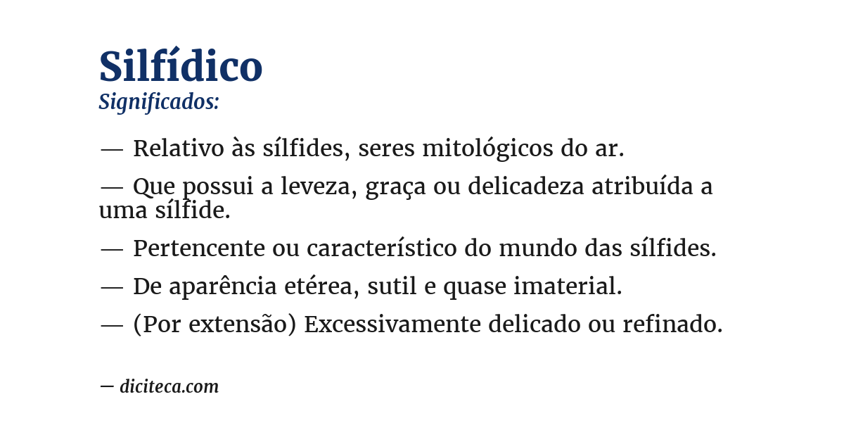 Significado de silfídico
