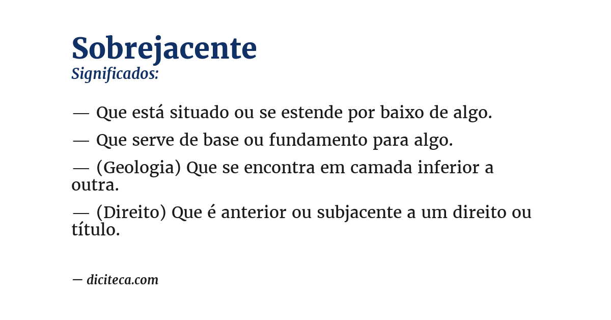 Significado de sobrejacente