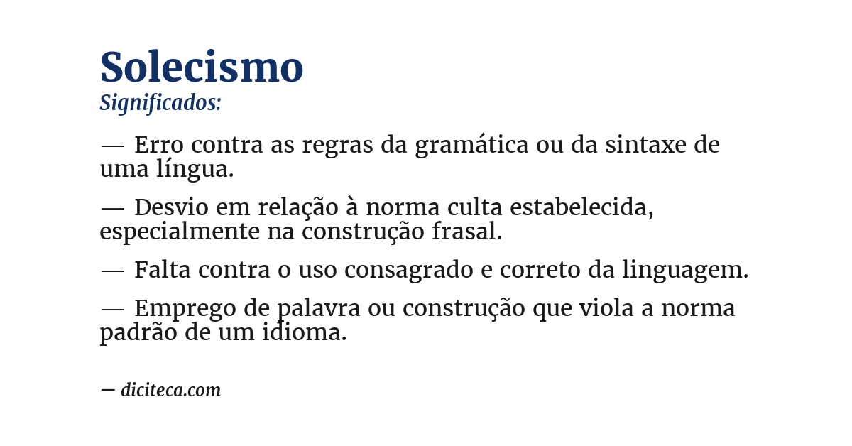 Significado de solecismo