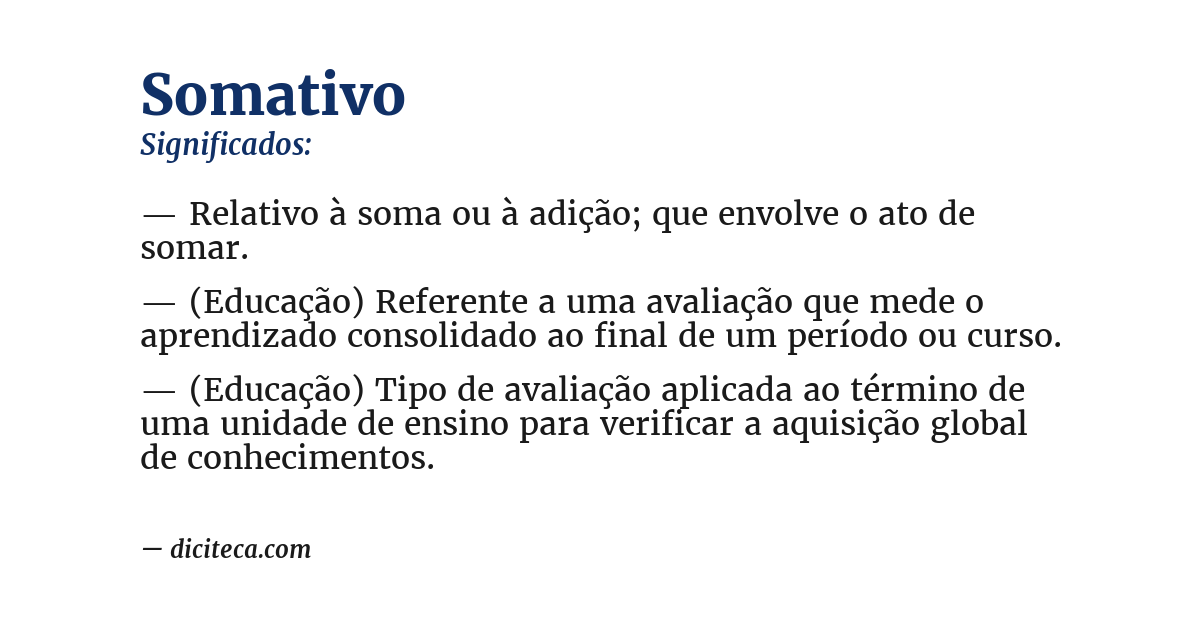 Significado de somativo