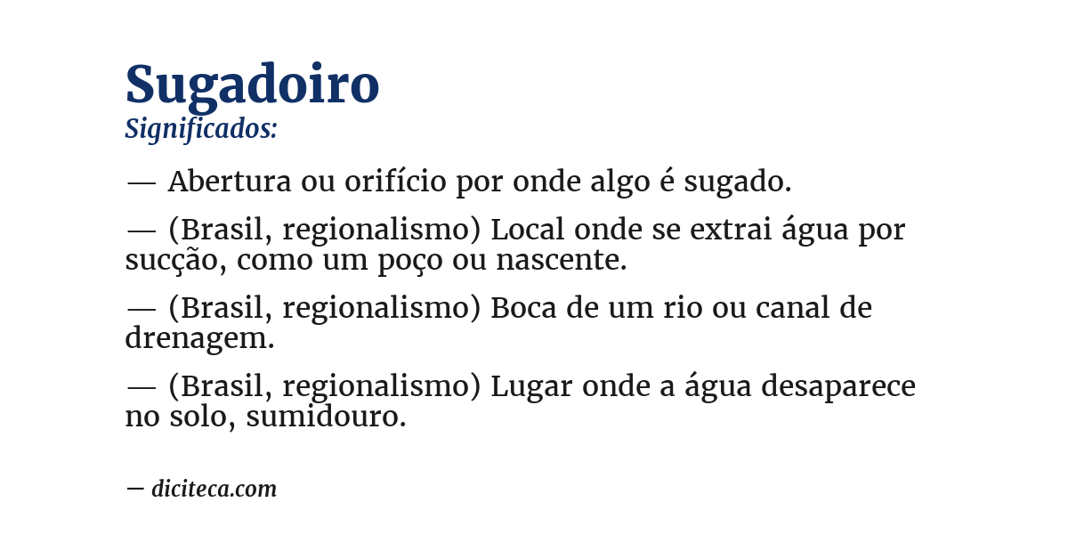 Significado de sugadoiro