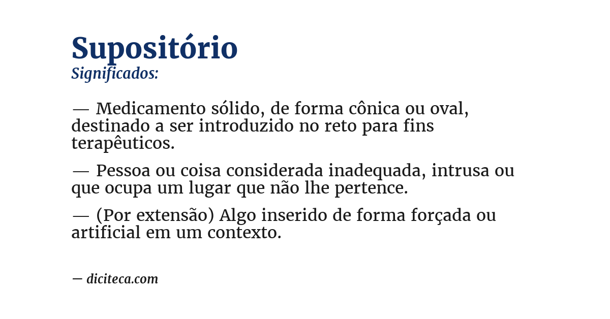 Significado de supositório