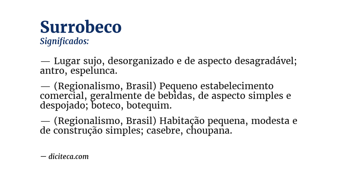 Significado de surrobeco