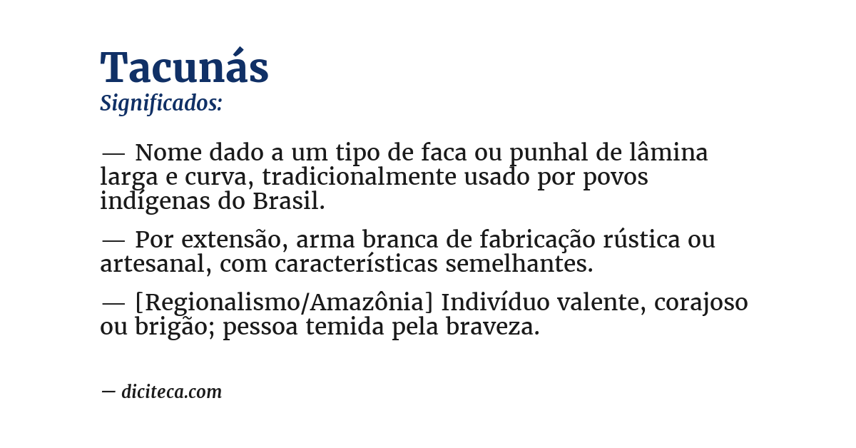 Significado de tacunás