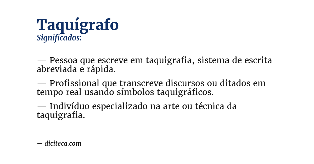 Significado de taquígrafo