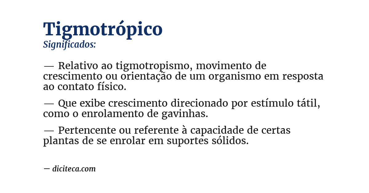 Significado de tigmotrópico