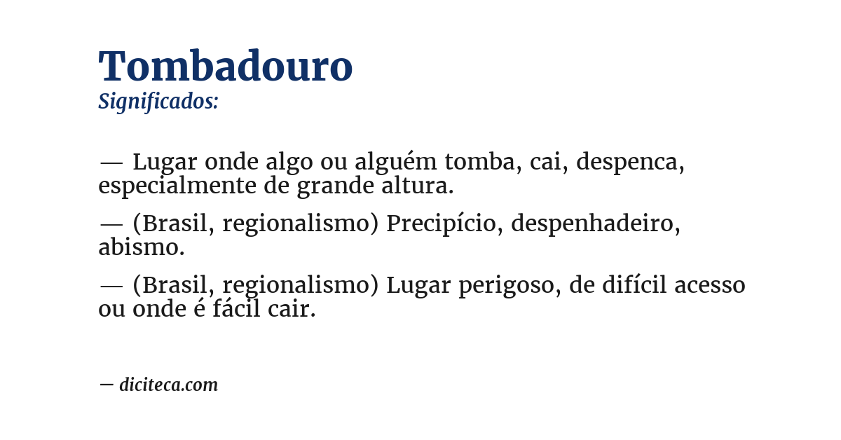 Significado de tombadouro